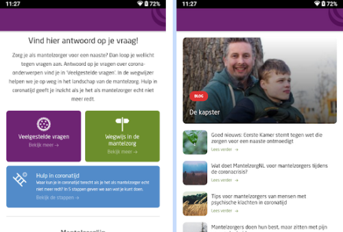 voorbeeld van de app