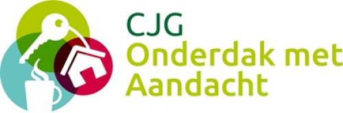 Informatieve afbeelding: Logo van onderdak met aandacht met de tekst: CJG Onderdak met Aandacht