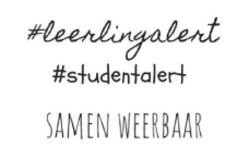 Informatieve afbeelding: Logo met de teksten: 'leerlingalert, studentalert samen weerbaar'