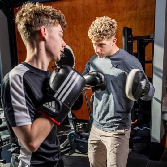 2 jongens boksen