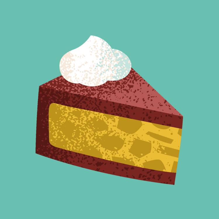 Tekening van een punt appeltaart