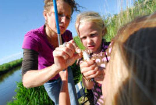 Foto van buiten spelende kinderen