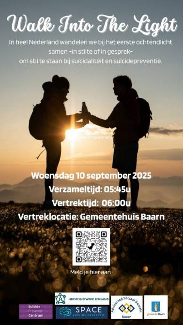 walk into the ligth en QR code aanmelden