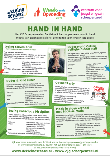 Poster van activiteiten in week van de opvoeding
